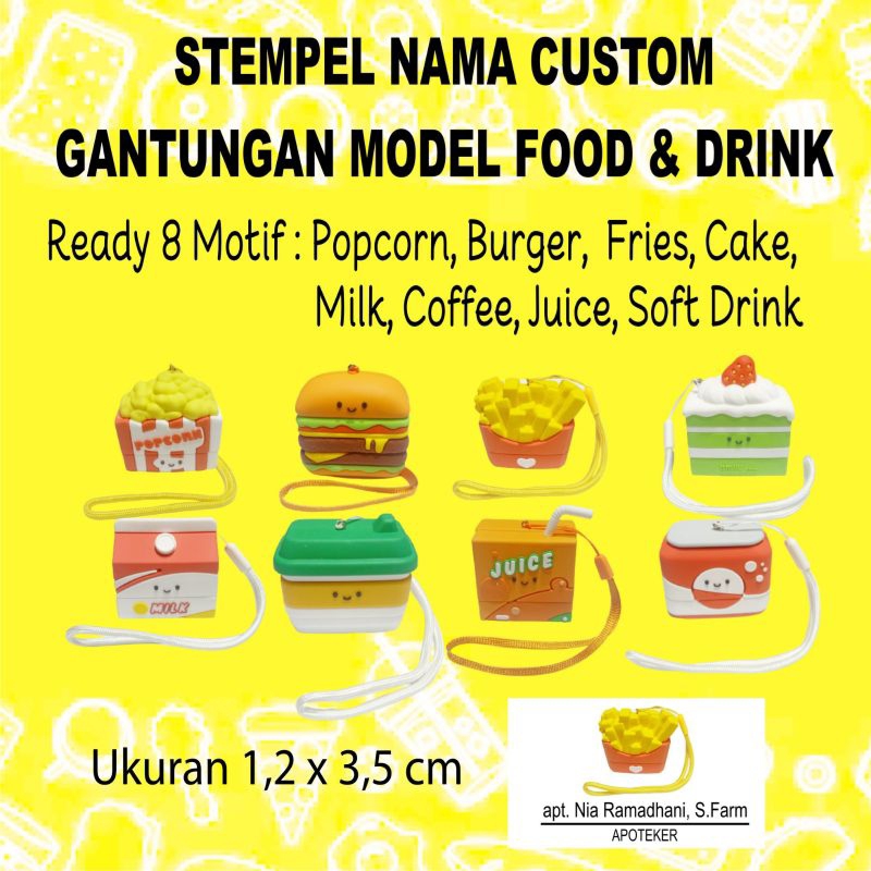 

Stempel Nama Custom Gantungan Kunci Food and Drink