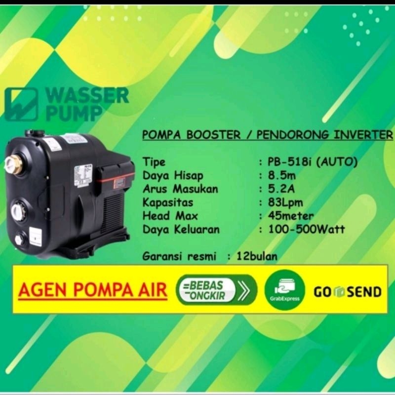 Pompa Booster Inverter Wasser PB-518i / Pompa pendorong Wasser Inverter silent