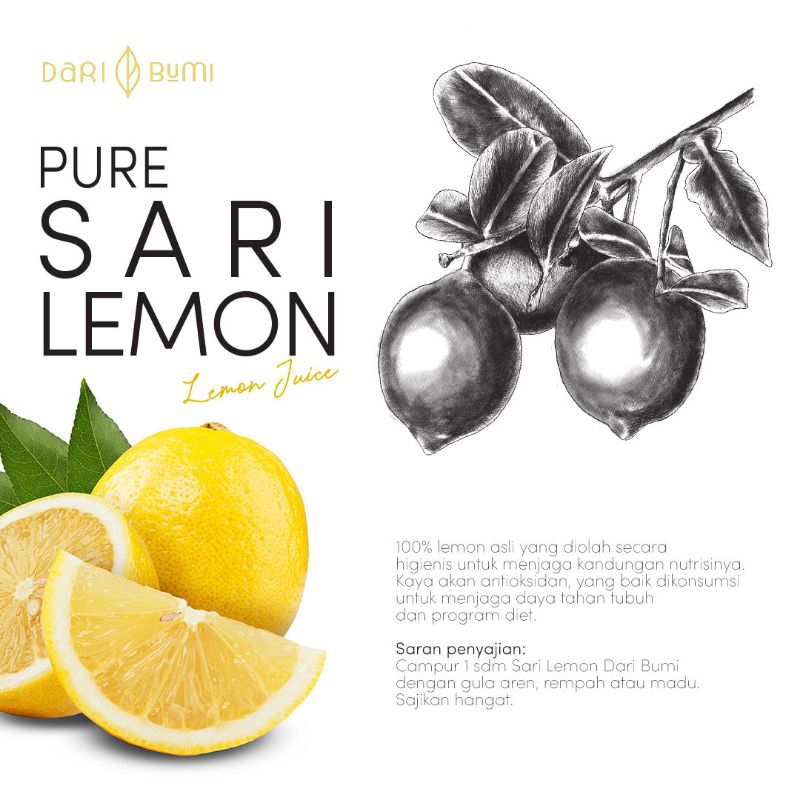 

RB DARI BUMI SARI LEMON MINUMAN DIET 250 ML PREMIUM HALAL