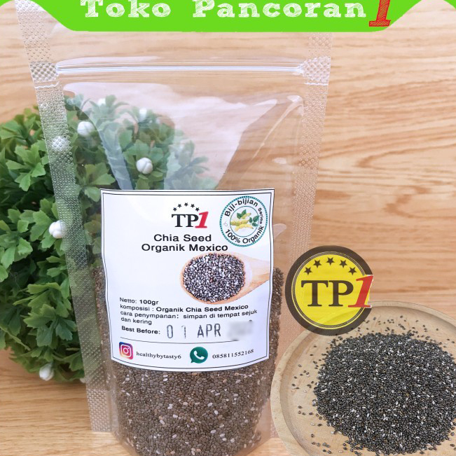 

Grosir Chia Seed /Organic Black Chia Seed 100gr / Chiaseed Hitam Organik PREMIUM Produk