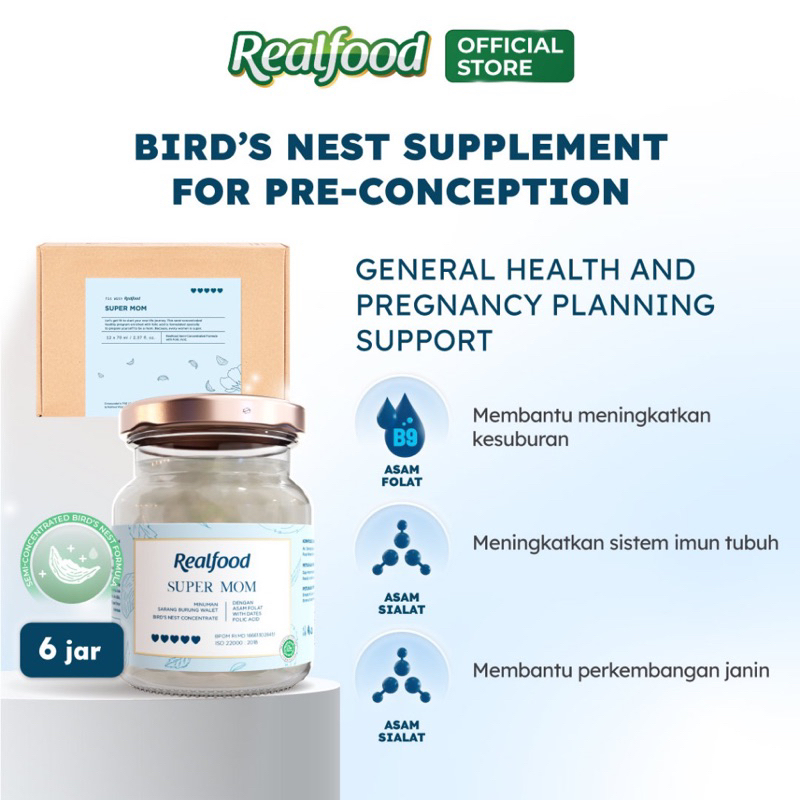 

Realfood Trial Super Mom Minuman Sarang Burung Walet + Asam Folat