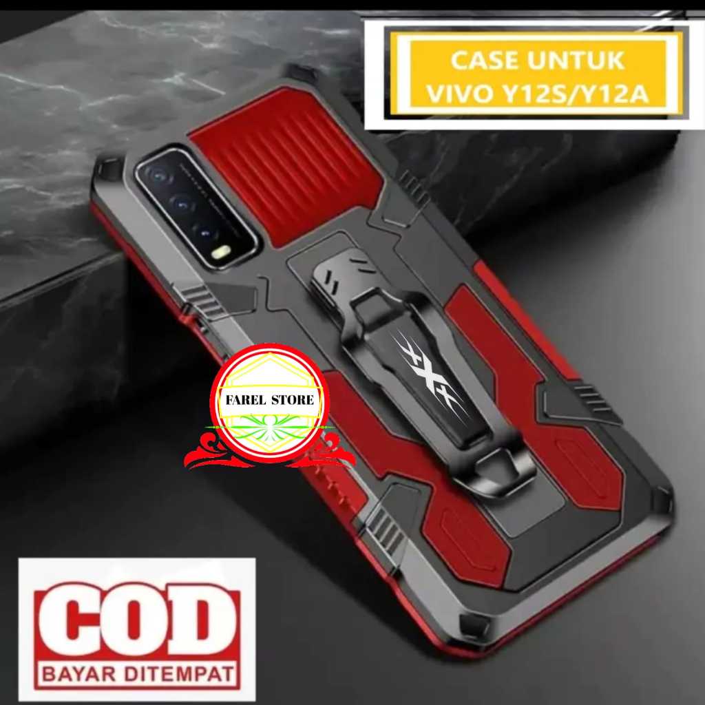 Case Robot VIVO Y12S Y20 Y20i Y20S 2021 Hard Case Belt Clip Robot Transformer Soft Hybrid Leather