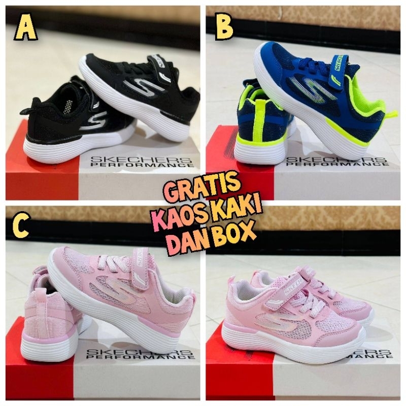 Sepatu anak skechers go run 400 laki-laki dan perempuan