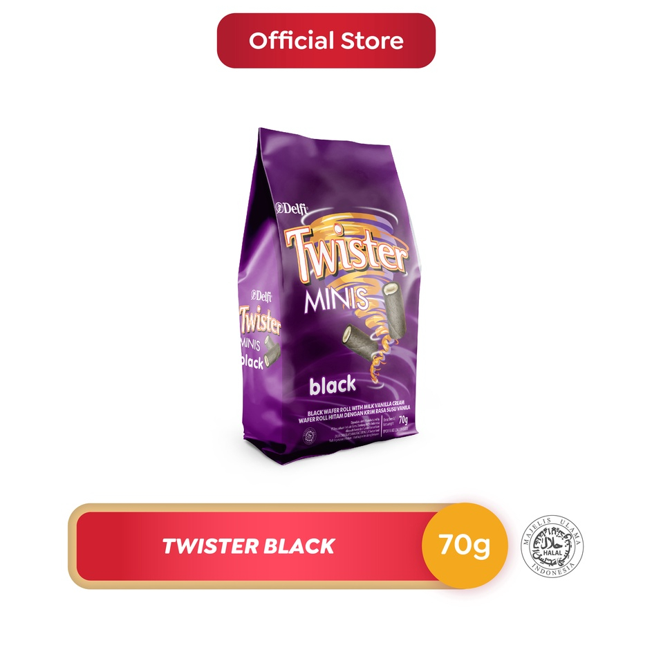 

Ready Stock Delfi Twister Wafer Roll Black Vanilla 70 gr