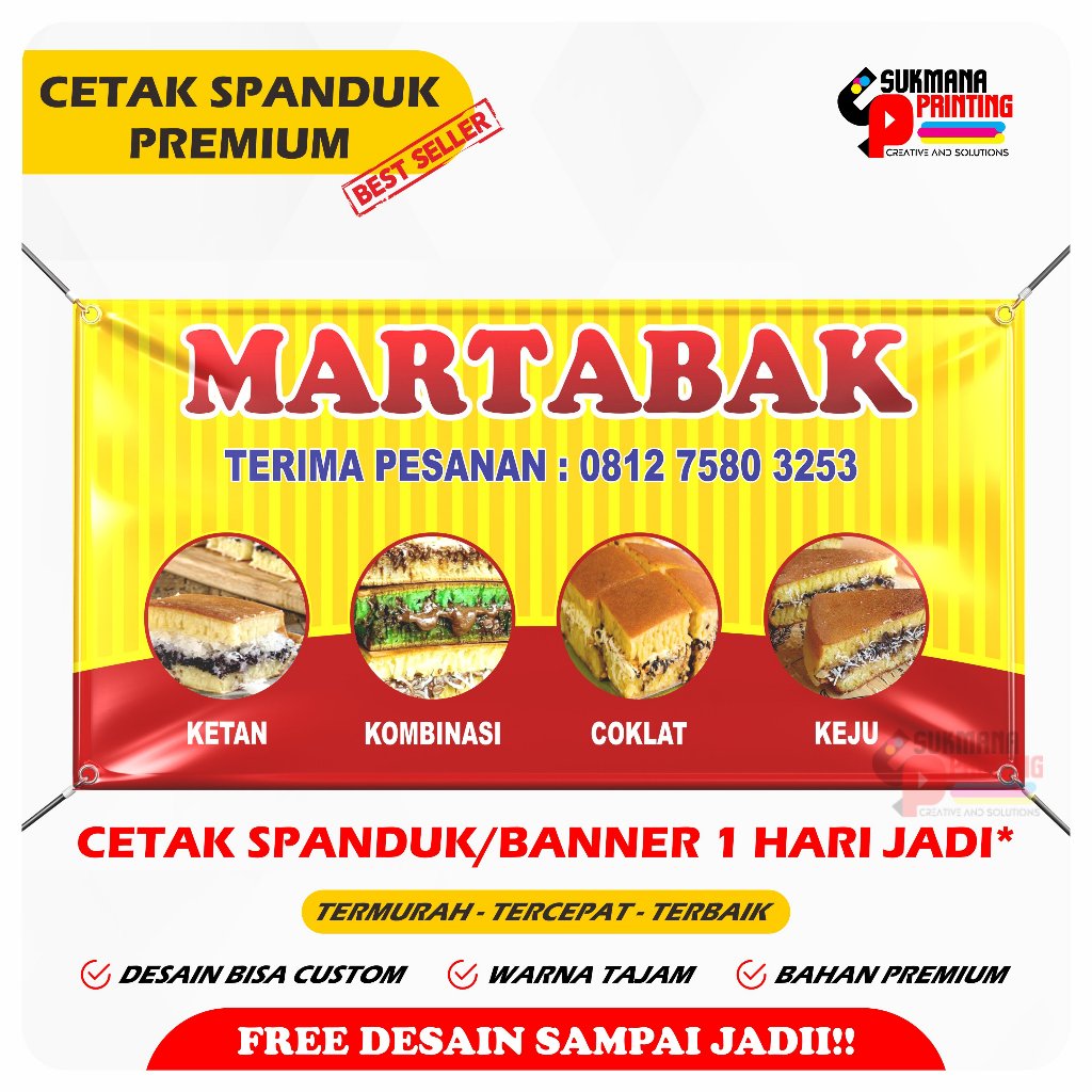 CETAK SPANDUK BANNER JUAL MARTABAK MANIS MARTABAK TELOR MARTABAK BANGKA MARTABAK CUSTOM