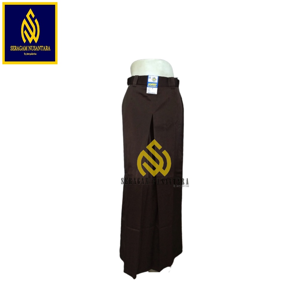 Rok Panjang Span Rempel Belah Satu Coklat Pramuka Seragam Sekolah SMP SMA High Twist Seragam Nusanta