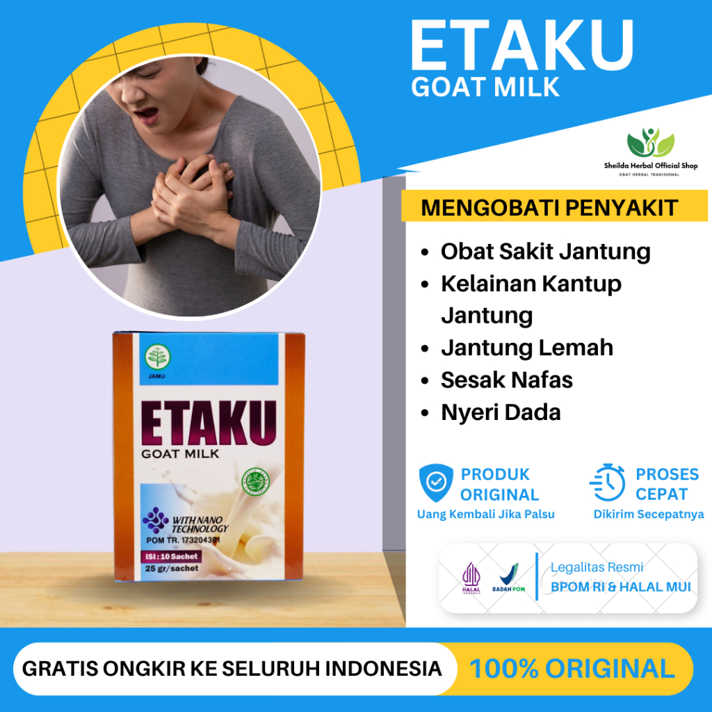 

Obat Sakit Dada Sebelah Kanan / Kiri, Angin Duduk, Jantung Bengkak, Jantung Lemah, Nyeri Dada Bagian Tengah, Perih Pada Dada, Sakit Dada Dengan Susu Etaku