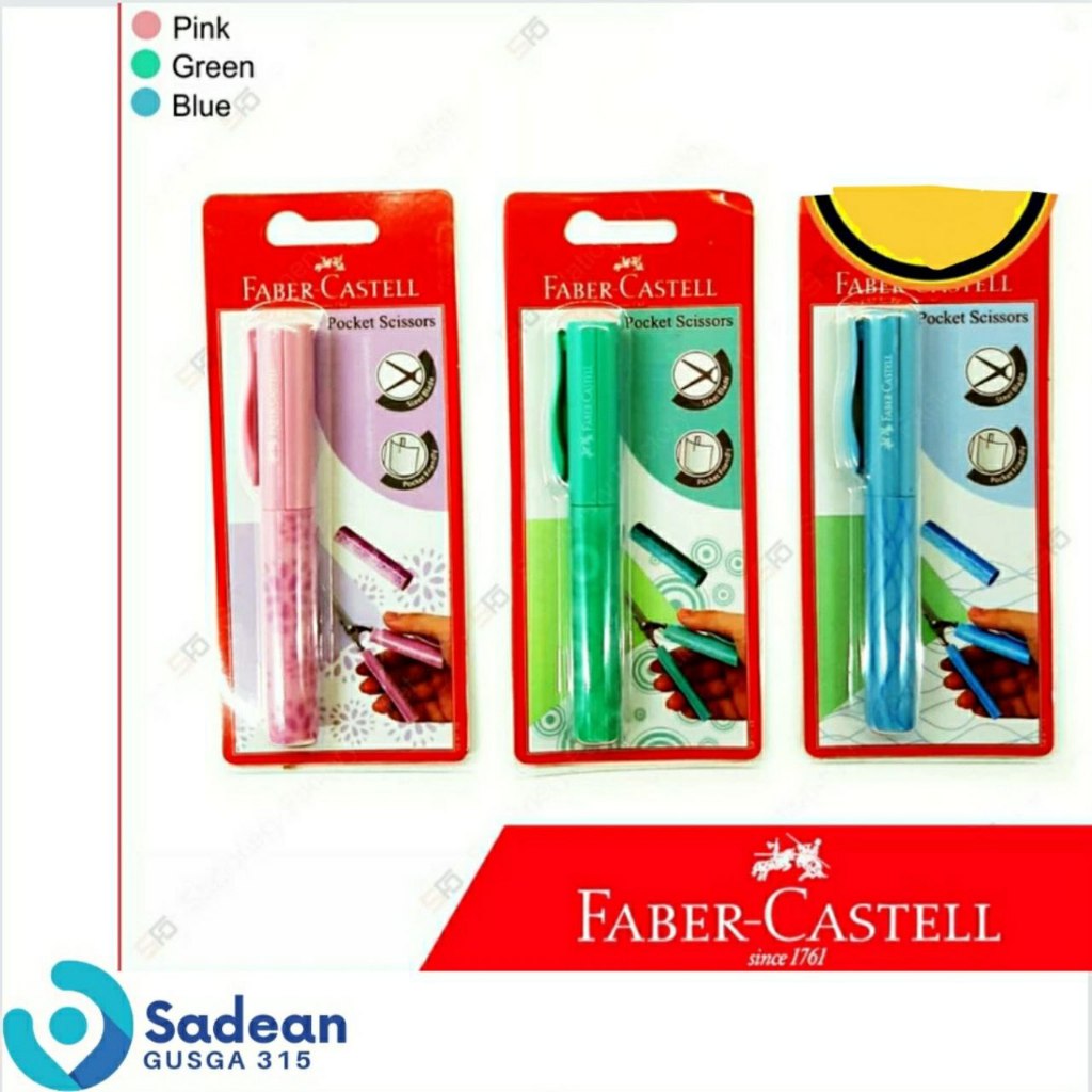 

Pocket Scissors Faber Castell - Gunting Saku Travel - Merah Muda