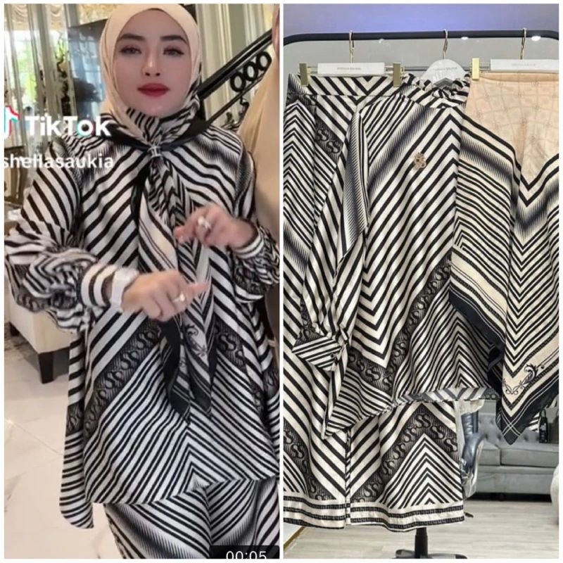 ONE SET HIJAB SALUR ZEBRA BY SHELLA SAUKIA