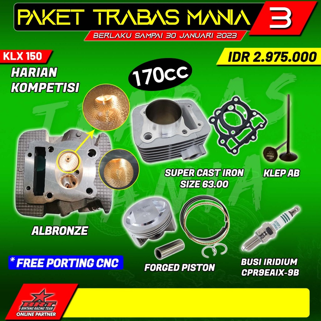 PAKET BORE UP KLX 150 170 CC BRT