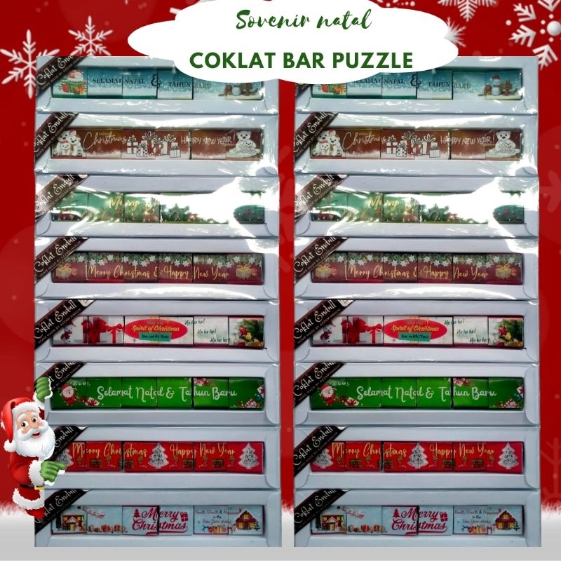 

sovenir natal murah / kado natal coklat bar puzzle / Merry Christmas and happy New year