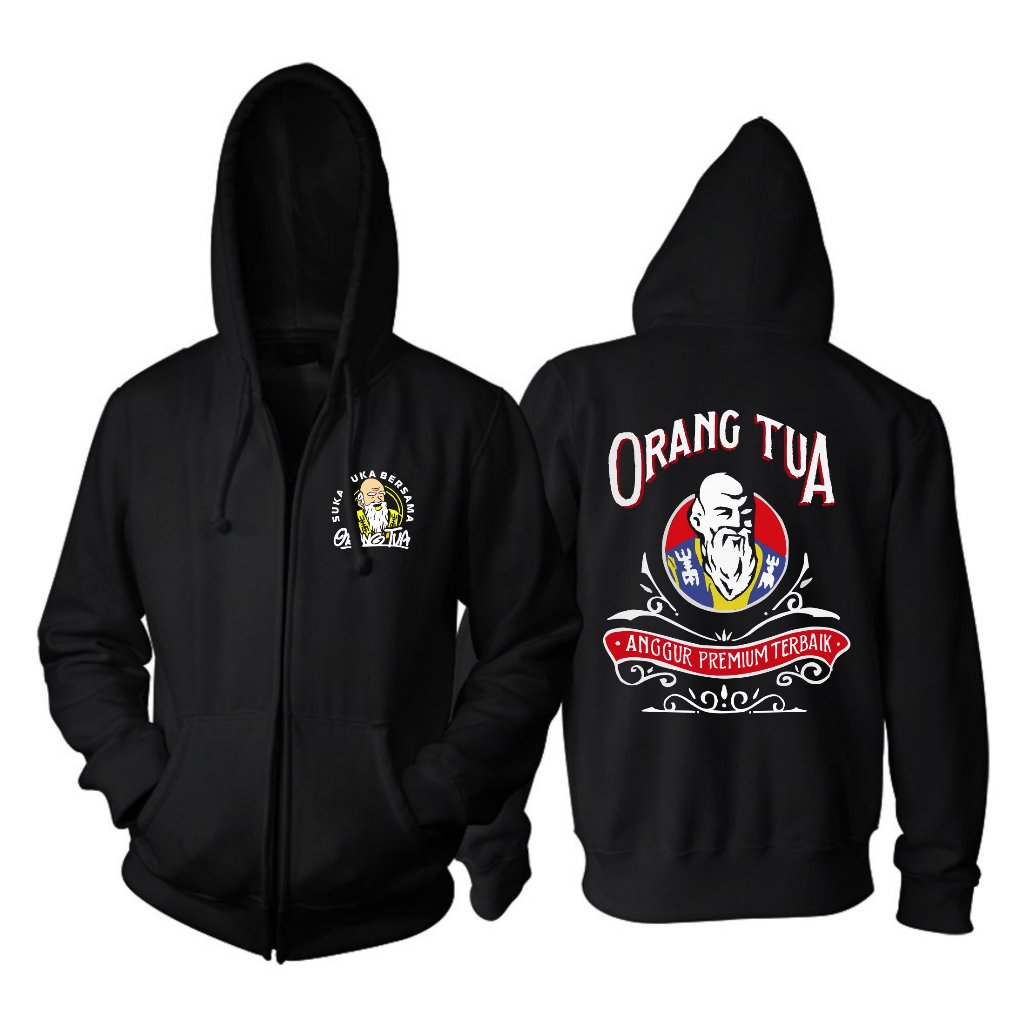 JAKET ZIPPER KATA KATA ANGGUR PREMIUM ORANGTUA BIG SIZE JUMBO