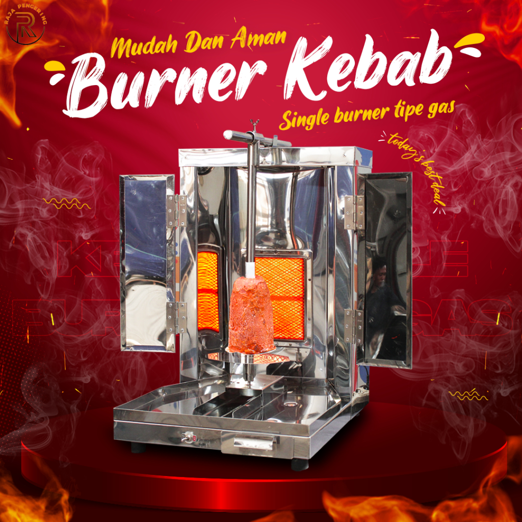 Kebab SIngle Burner Otomatis Pemanggan Daging Kebab Kapasitas 2 - 4 kg harga terjangkau