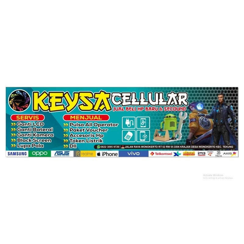 spanduk service handphone | banner servis hp
