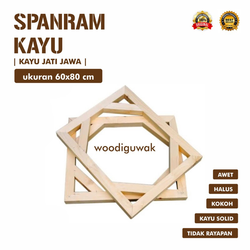 

Spanram Bingkai Melukis Kanvas Ukuran 60x80 cm Bahan Kayu Jati Jawa - woodiguwak -