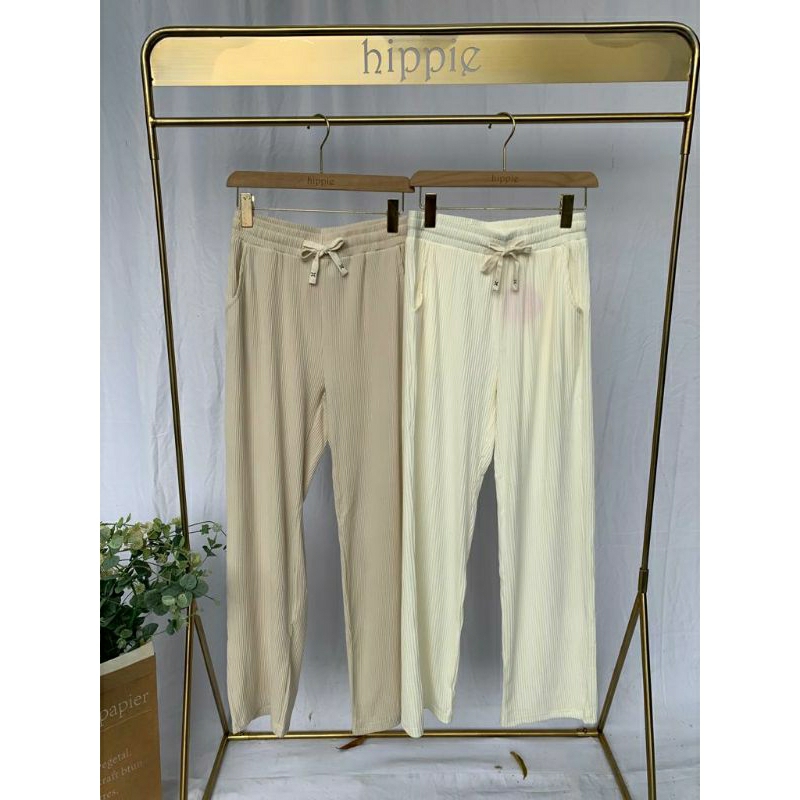 Celana Kulot Rib Tebal Wanita - Hippie Fashion