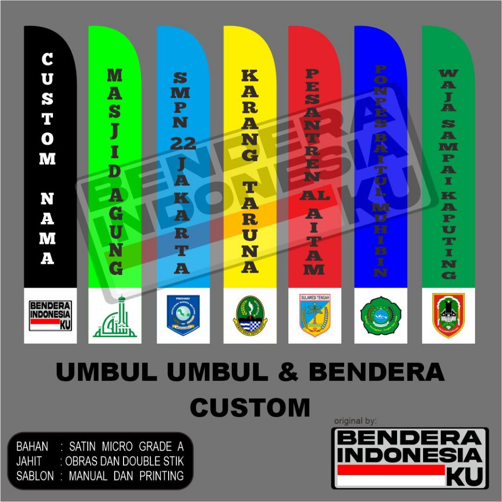 umbul umbul custom nama dan logo 4 METER