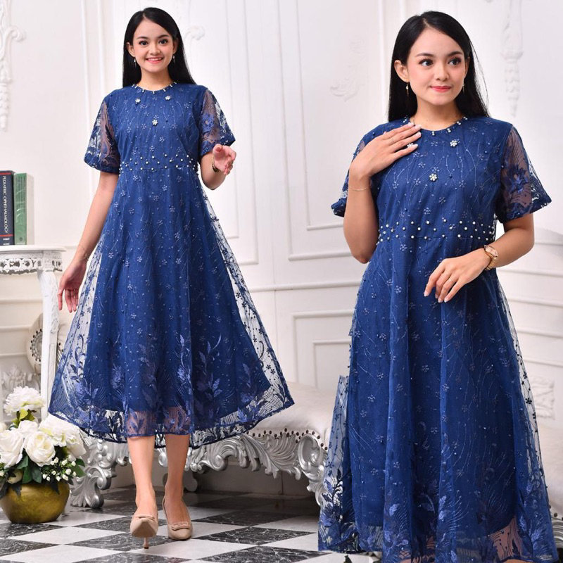 COD - Dress Natal Natalia - Dress Payet Natal - Dress Natal Lengan Pendek - Dress Natal Terbaru 2023