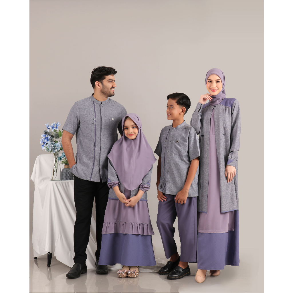 NIBRAS SARIMBIT RAYYA SERIES IMARA LAVENDER BY NBRS FASHION FAMSET KELUARGA DRESS BAJU BUSANA MUSLIM
