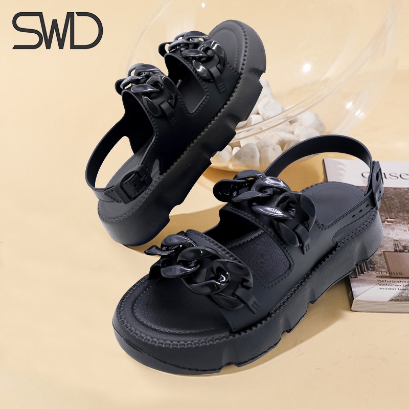 SIMWOOD Sandal Platform Wanita Dewasa Wedges Sendal Slide Wanita Sandal Olahraga Kasual Sol Tebal Wanita