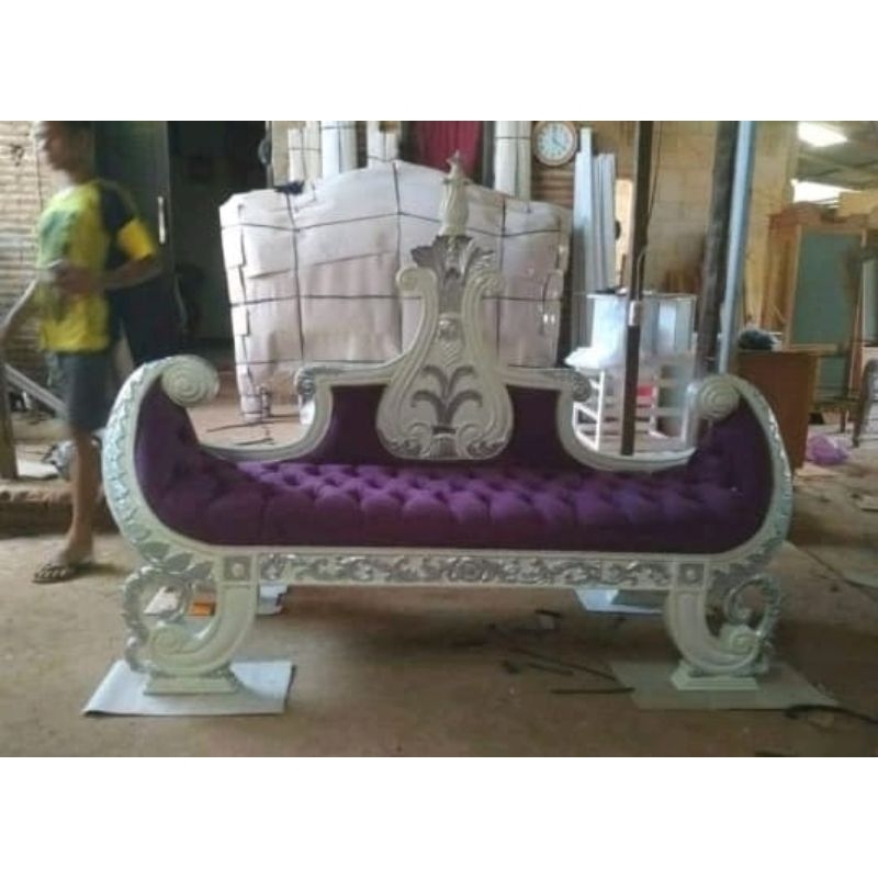 kursi pelaminan ukir / kursi pelaminan perahu / sofa pengantin ukir