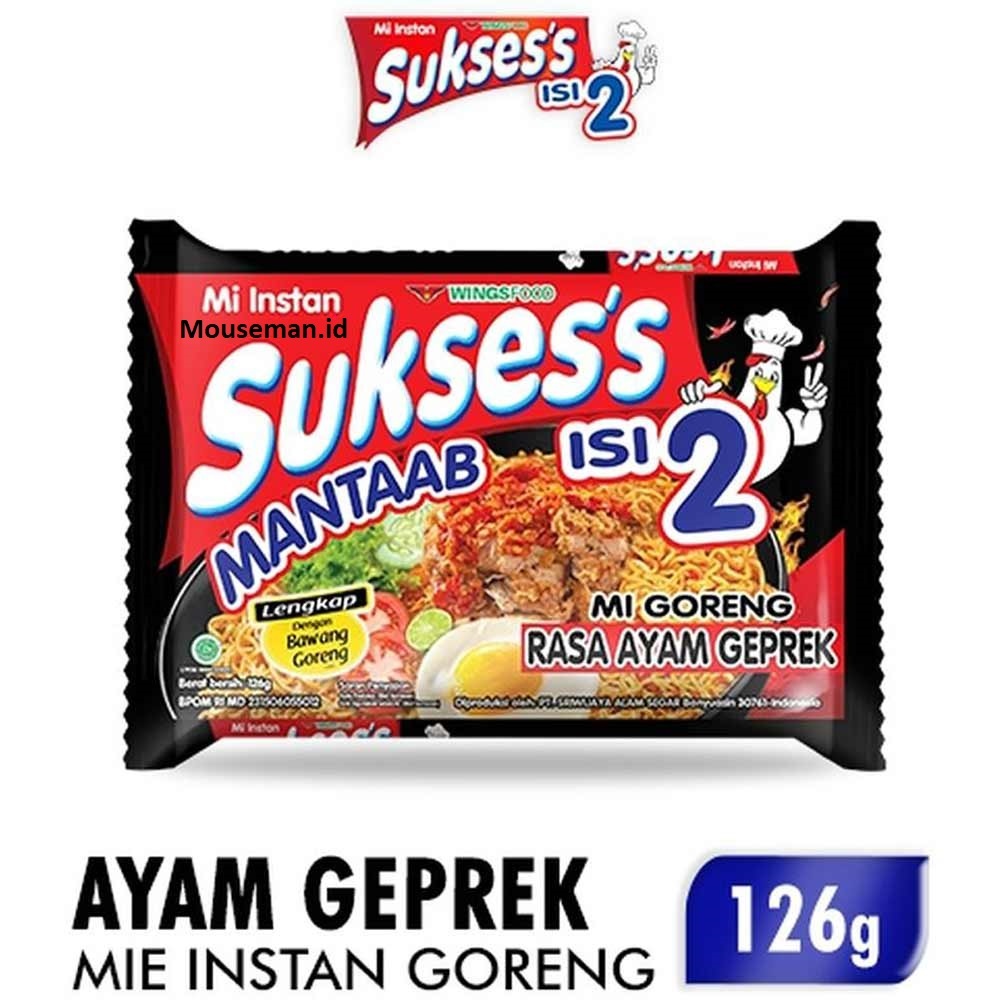 

Mi Instan Mie SUKSES ISI 2 Instant Mi Goreng Rasa AYAM GEPREK 126gr
