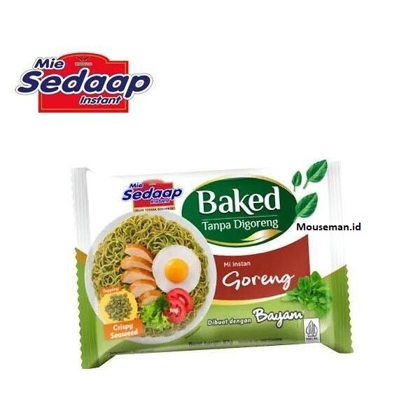 

Mie Sedaap Instant Baked Tanpa Digoreng Mi instan Goreng Di buat dengan Bayam 87gr