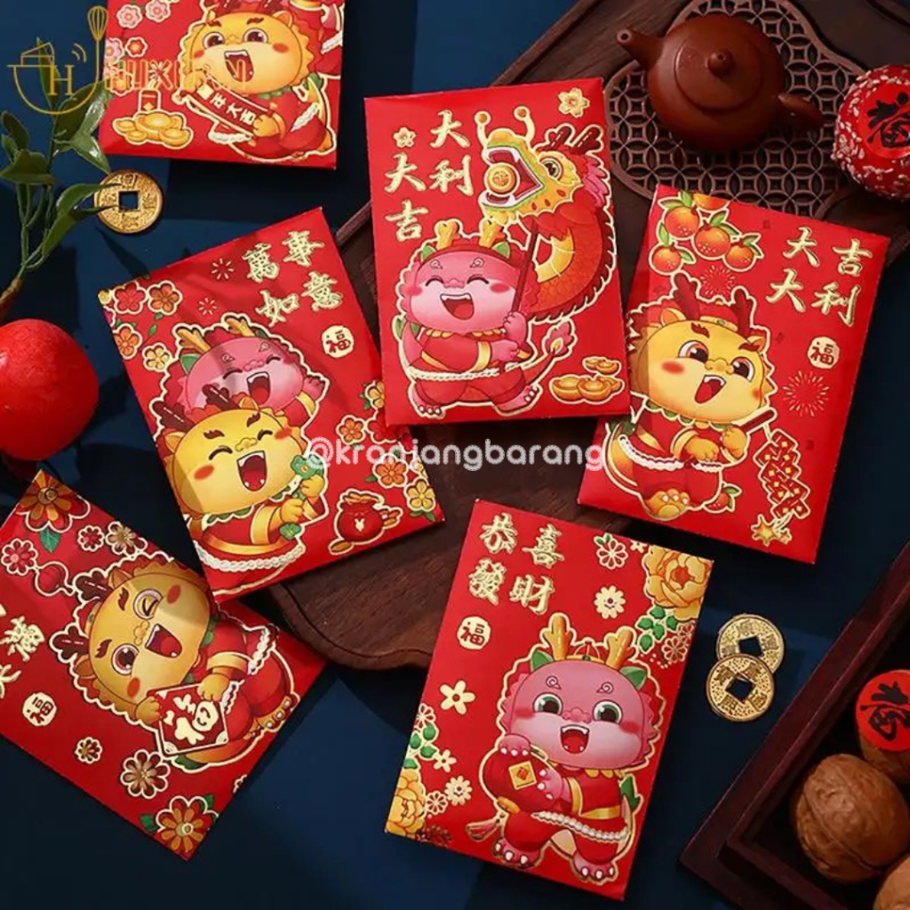 

Angpao Imlek Unik 2024 / Angpau Imlek Shio Naga / Red pocket CNY / Angpao Tahun Naga