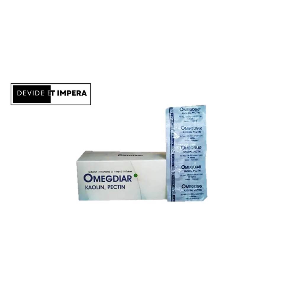 Omegdiar kaolin pectin 1 strip / 10 tablet / diare bab cair