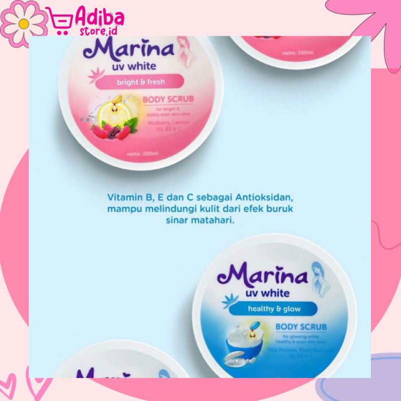 BODY SCRUB MARINA BIRU DAN PINK BPOM