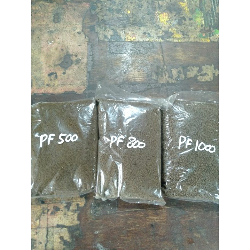 Pakan bibit ikan PF 500, PF 800, PF 1000 kemasan 500gram