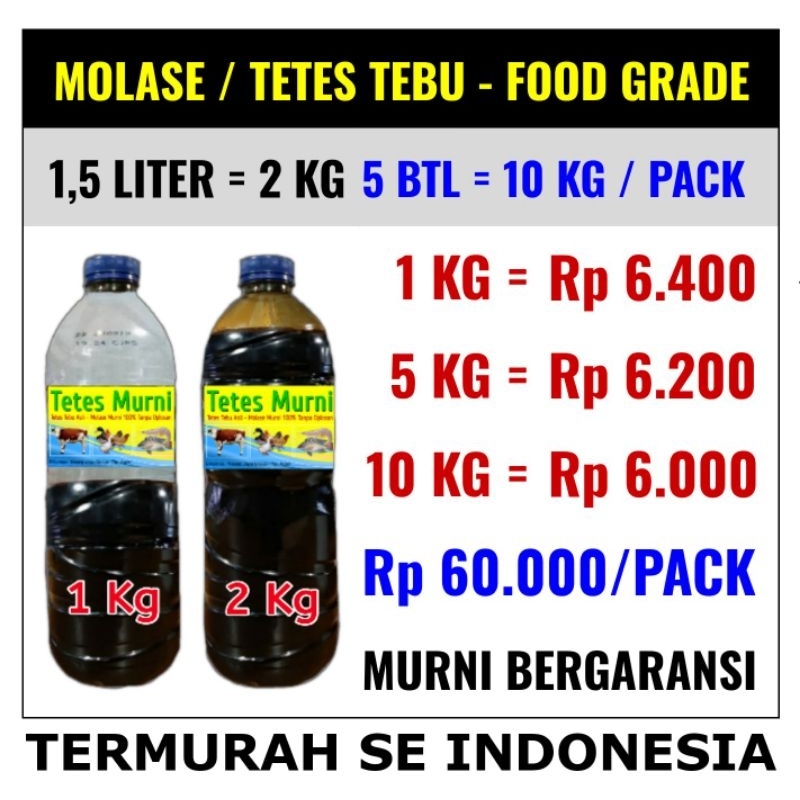 

1kg Molasses Food Grade | Tetes Tebu | Molases | Molase Asli Murni 100% Tanpa Oplosan - BERGARANSI