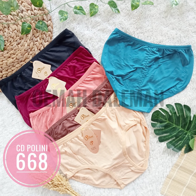 CD Polini 668 Celana Dalam Wanita Polini Cool Max Warna Cantik Bahan Melar Kerut Belakang