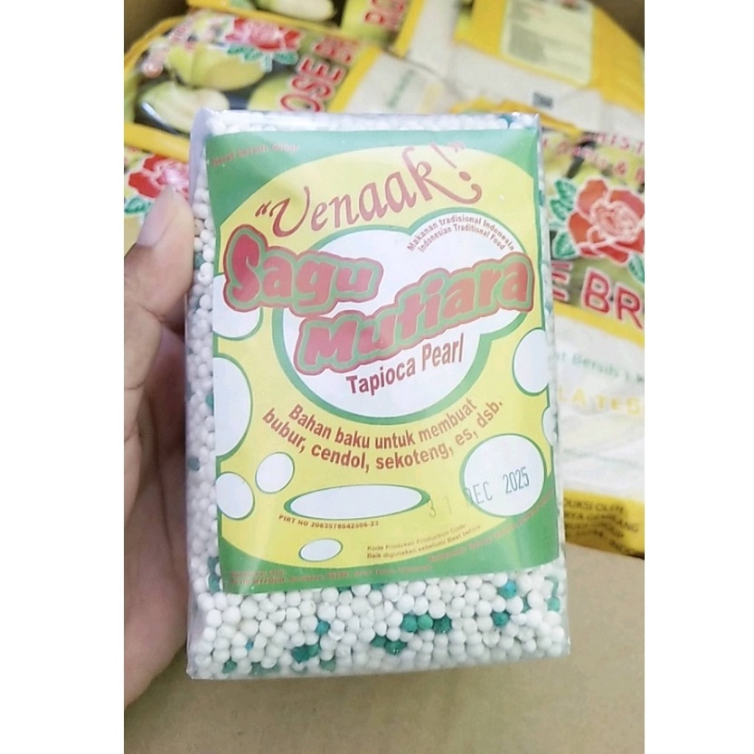 ✔ SAGU MUTIARA 500 GR WARNA HIJAU  / PACAR CINA BUTIRAN
