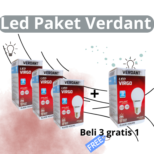 Paket Lampu LED Verdant 3W–14W Putih / Kuning | Isi 4 PCS Hemat