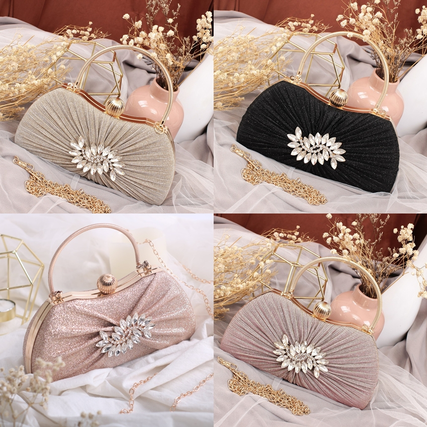 TAS FASHION WANITA CEWEK PESTA KONDANGAN CLUTCH + TALI RANTAI TF7643 WOMEN PARTY BAG BLING ELEGAN MO