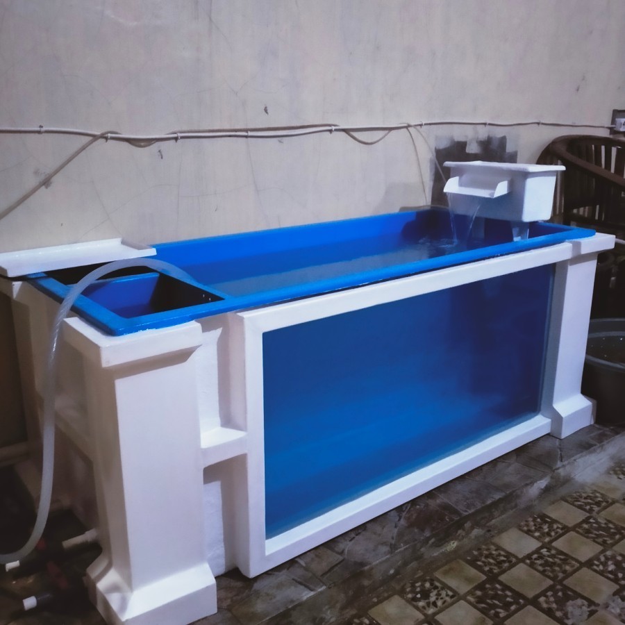 Kolam ikan dengan Uk 150x100x60 || Kolam Ikan Fiberglass model Catur,, Aquarium ikan