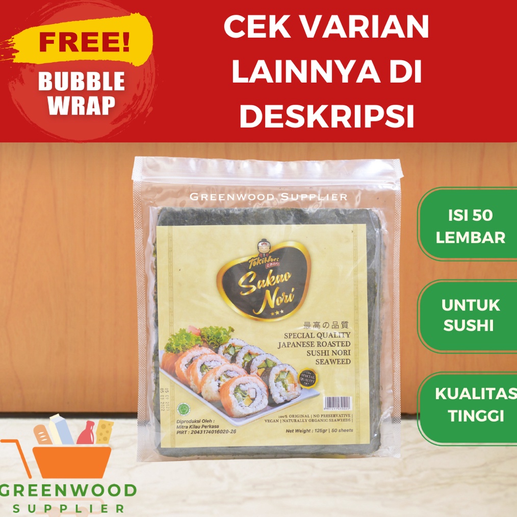 

Import Terlaris [MURAH] Tokinori Sakao Sushi Nori - 50 Lembar grosir