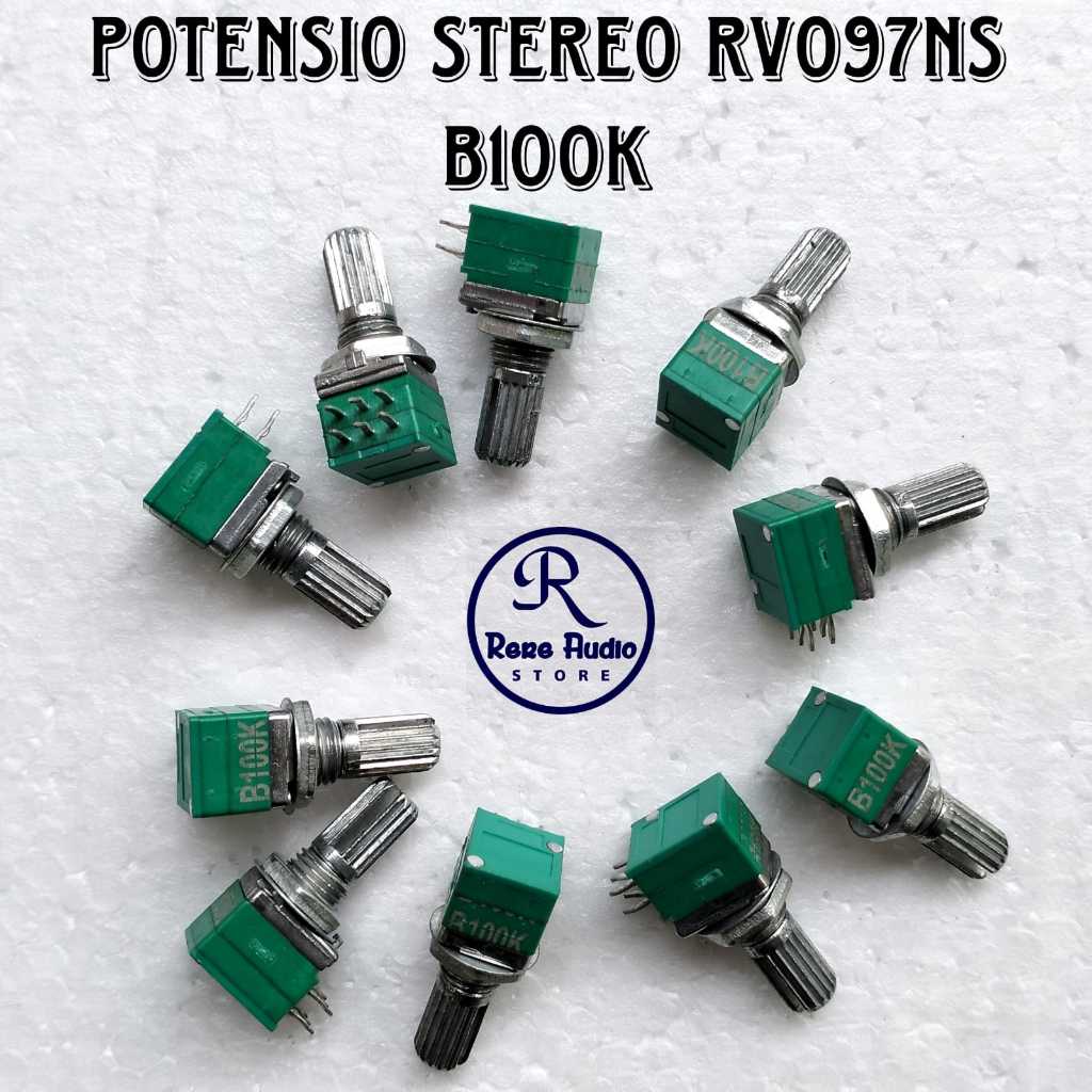 Potensio Stereo RV097ns RK097 Setereo 6 Kaki / 6 Pin Potentiometer