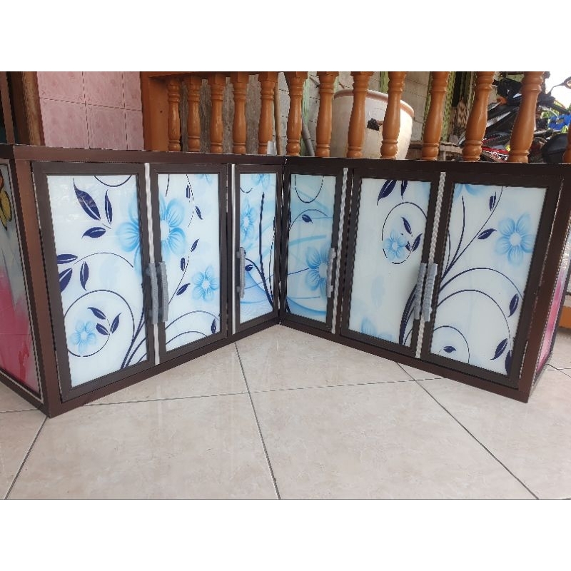kitchen set aluminium kaca lukis full bisa custom