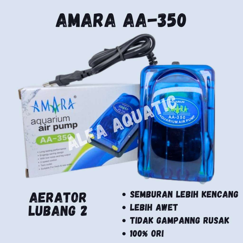 AMARA AA-350 -  Mesin Aerator 2 lubang / Pompa Udara / Air pump 100% Original