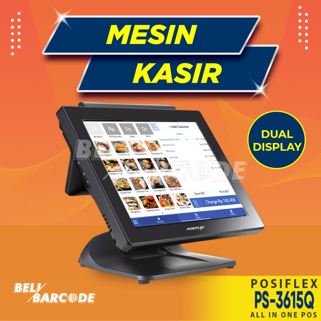 Posiflex POS Terminal PS-3615Q Mesin Kasir All in One Dual Display