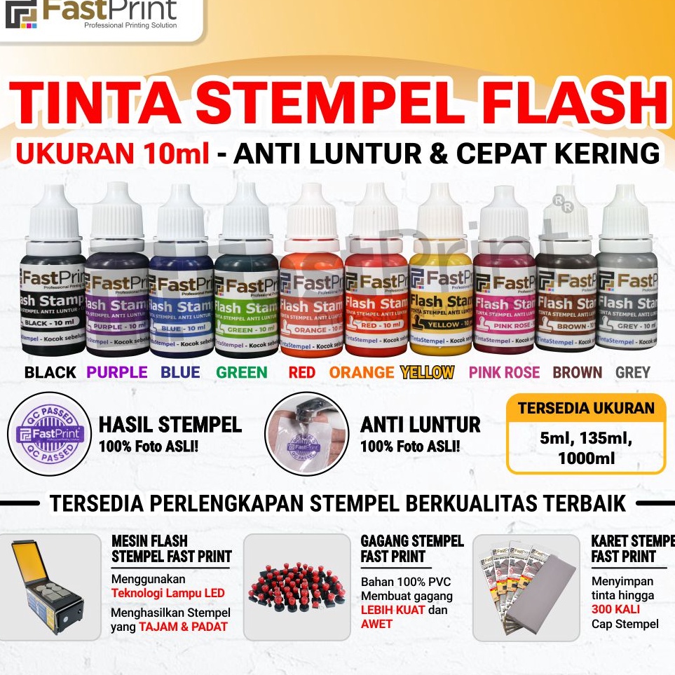 

Harga Murah Fast Print Tinta Stempel Flash Ink 10 ML