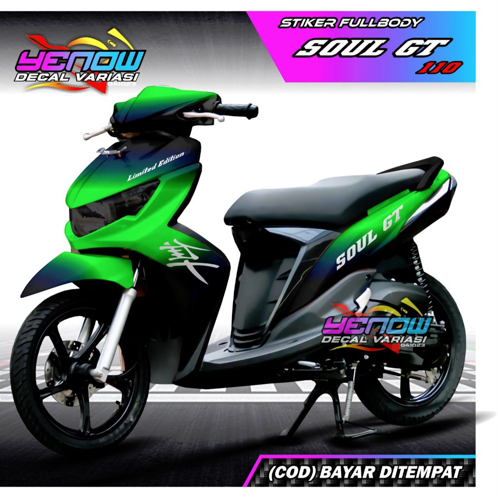 Decal Soul Gt Fullbody Stiker Design Bunglon 2 Warna