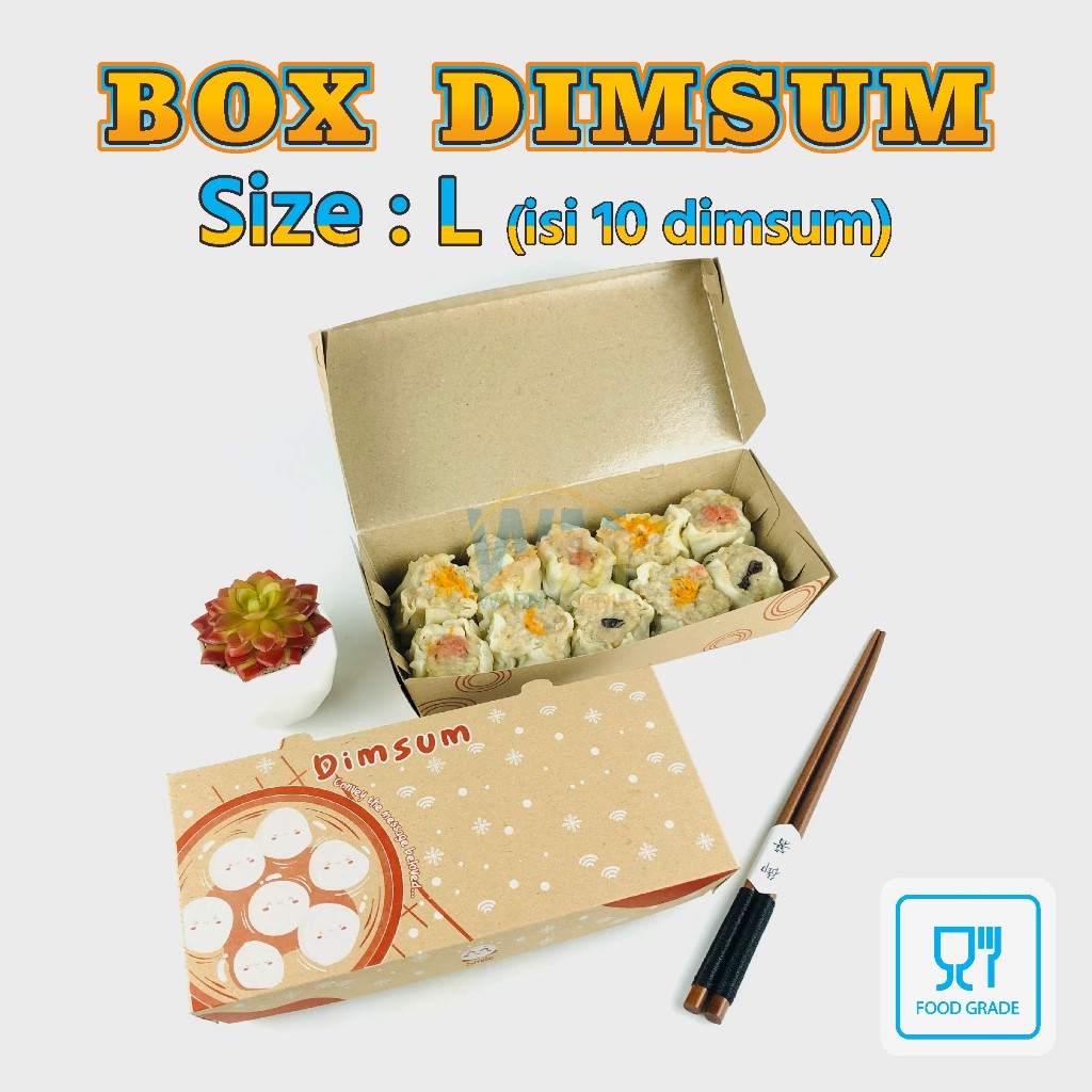 Dus Dimsum Laminasi Muat 10 Dimsum / Kotak Dimsum Besar / Mika Dimsum / Kemasn Dimsum / Kemasan Dims
