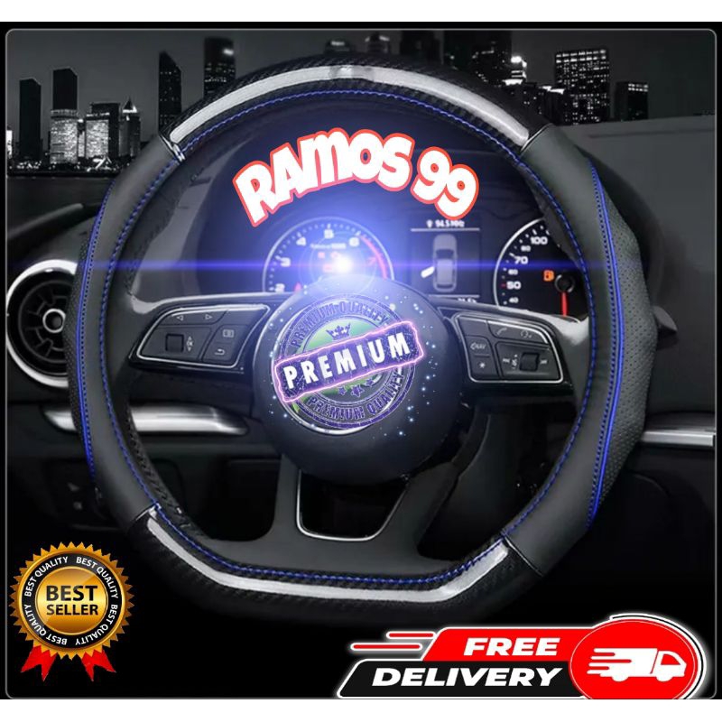 SUZUKI ALL NEW ERTIGA COVER SARUNG STIR SETIR MOBIL D FLAT KULIT ASLI CARBON PREMIUM