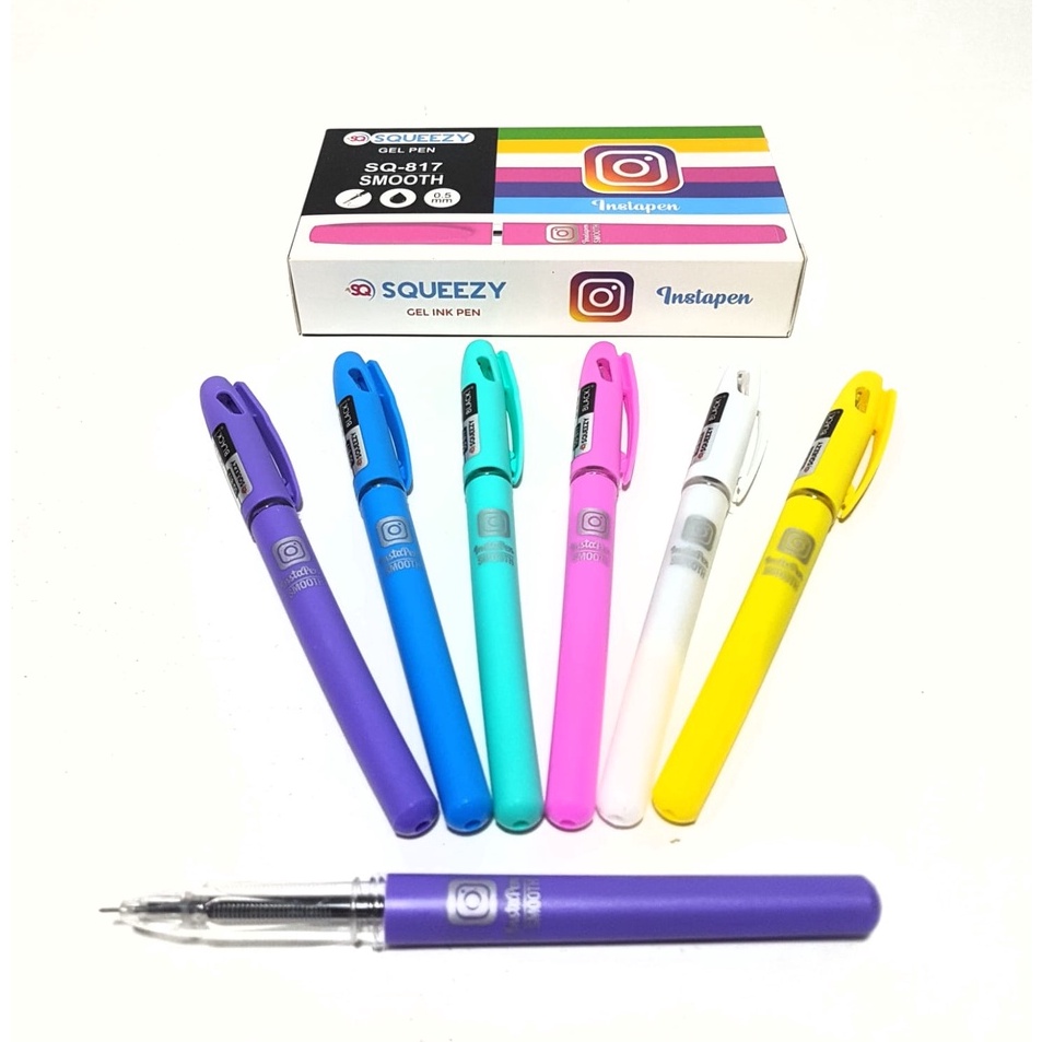 

Best Produk Harga Grosir ( 1kotak/12pcs ) Pulpen Gel SQ-817 SMOOTH 0.5mm SQUEEZY ➷➷✻✫