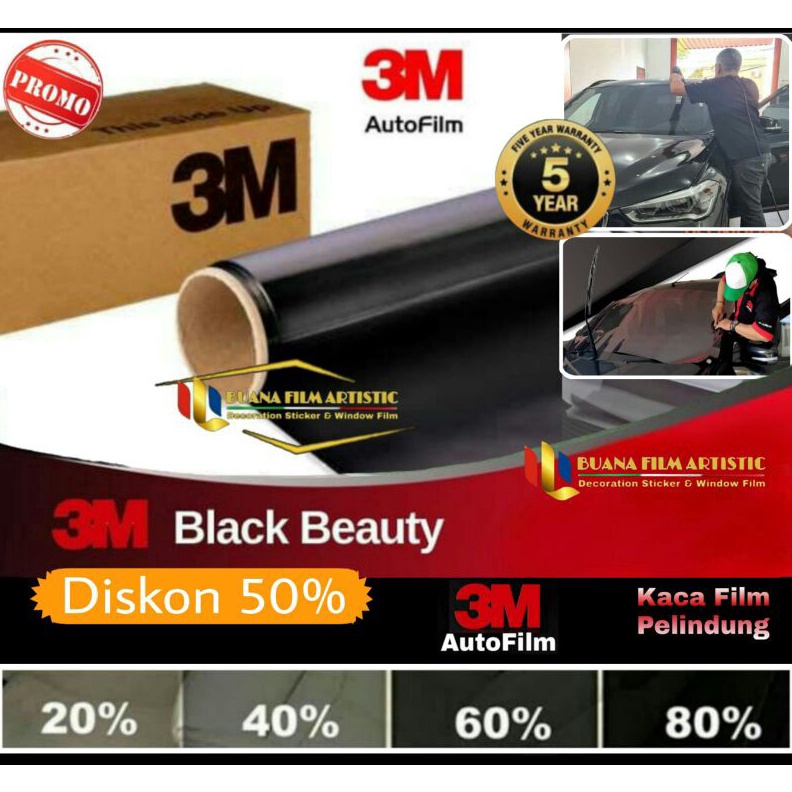 [KODE N7X0] Kaca film 3M/kaca film mobil 3M/Black Beauty/kaca film hitam/Promo kaca film 3M type black beauty