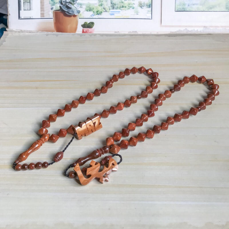 Tasbih Kokka 33 Wajik 8.5mm Nama Huruf Timbul Arab latin Kaukah koka Kaoka kaokah asli