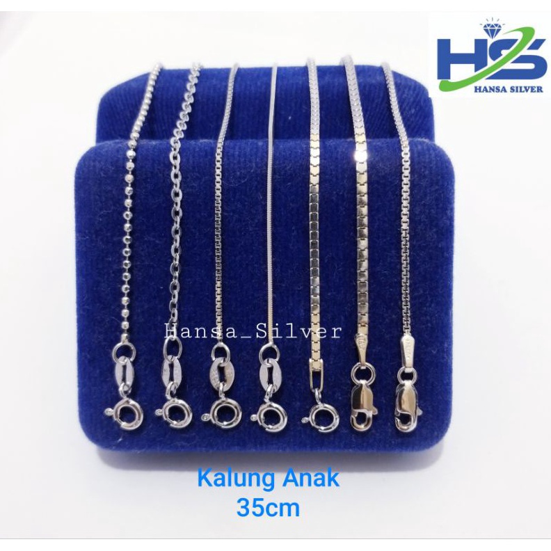 HARGA GROSIR Kalung Perak Anak Laki - Laki Dan Perempuan Silver Asli 925 Lapis Emas Putih - Perhiasa